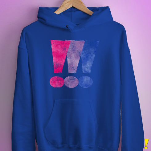 Bisexual Pride Exclamation Points Hoodie - Royal Blue